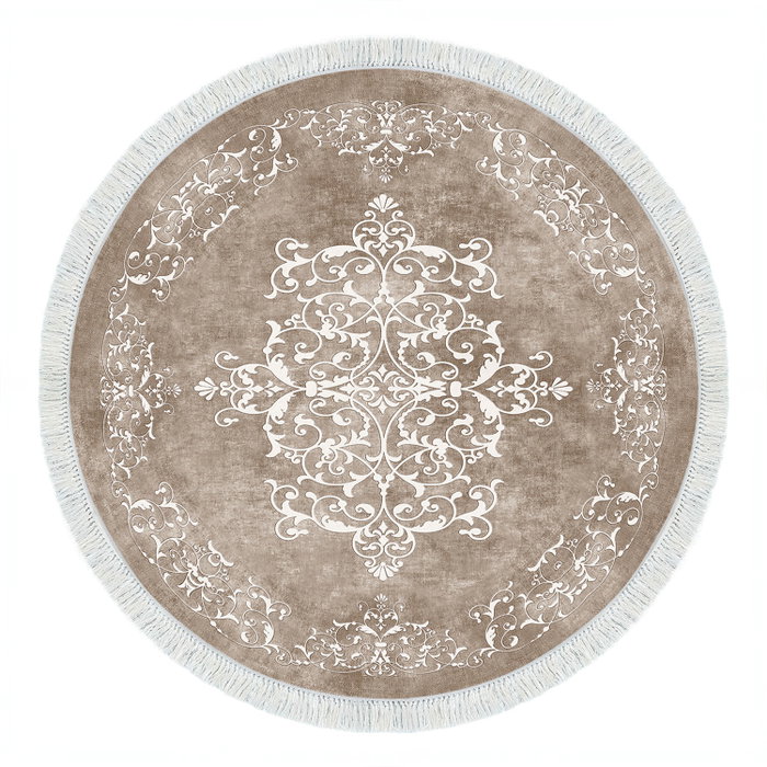 Conceptum Alfombra de 180 x 180 cm Beige y Blanco
